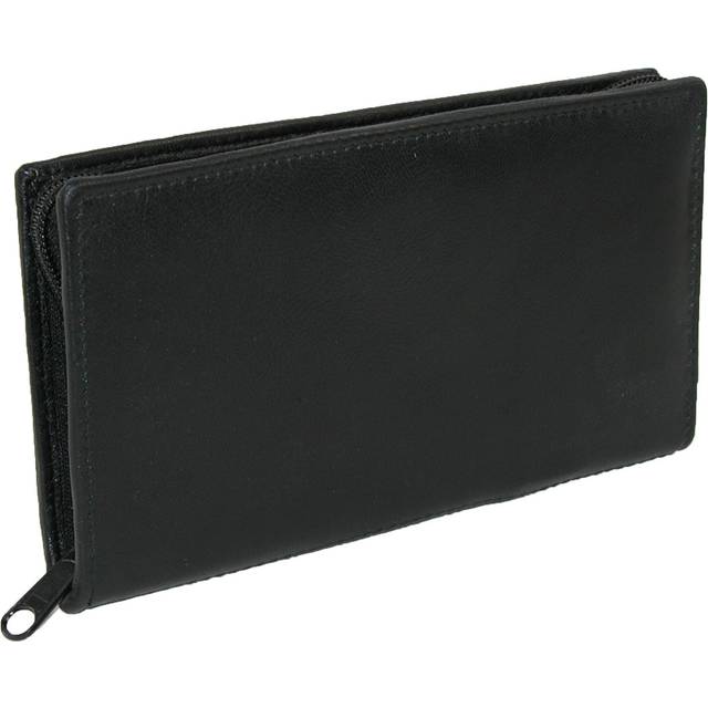 Paul & Taylor Leather Zippered Checkbook Cover and Wallet - Black one (one size)
