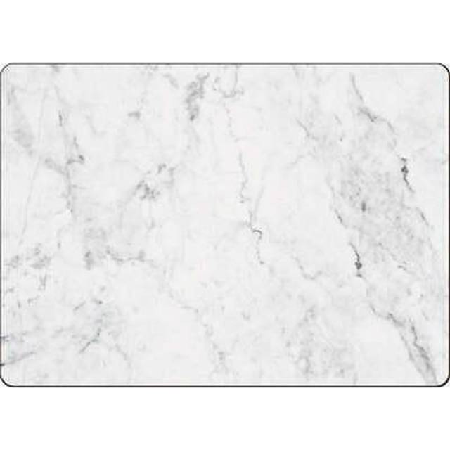Cala Home White Marble Design Decorative Hardboard Cork Back Tabletop Placemats 4 Pack Manufactured in the USA Heat Tolerant and