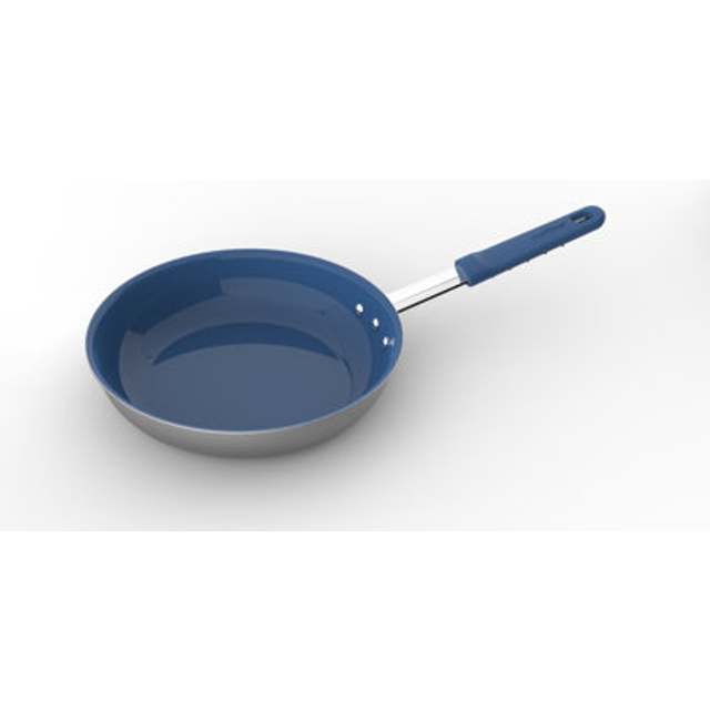"Nutrichef 10"" Medium Fry Pan - Medium Skillet Nonstick Frying Pan with Silicone Handle, Ceramic Coating, Blue Silicone Handle, Stain-Resistant and"