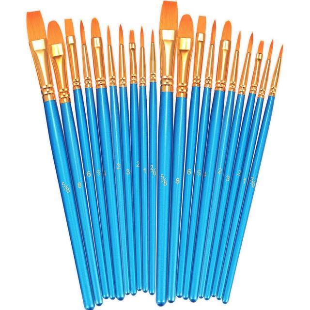 BOSOBO Paint Brushes Set  2 Pack 20 Pcs Round Pointed Tip Paintbrushes