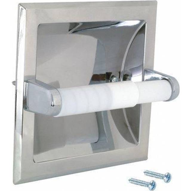 EZ-FLO 15209 Recessed Bathroom Toilet Paper Holder and Roller  Chrome