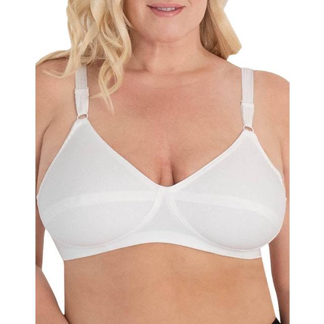 Leading Lady Women's Plus-Size Latex Free Cotton Bra  White  36 D