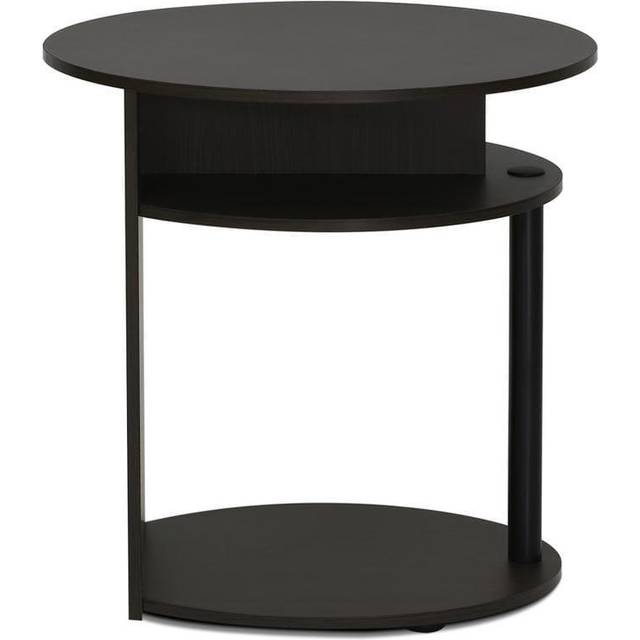 Furinno JAYA Simple Design Oval End Table, Side Table, Bedside Table, Walnut