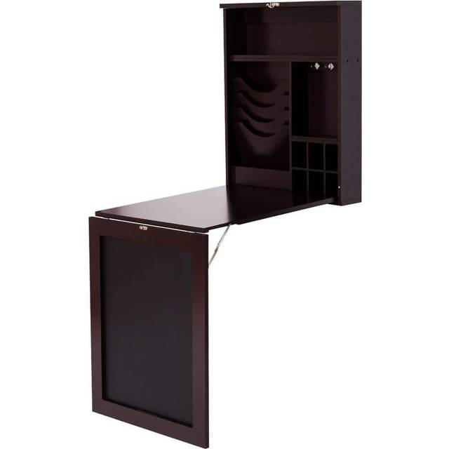Costway 10 Shelf Wall Mounted Drop Leaf Foldable Desk Brown - 92 x 71 x 20cm