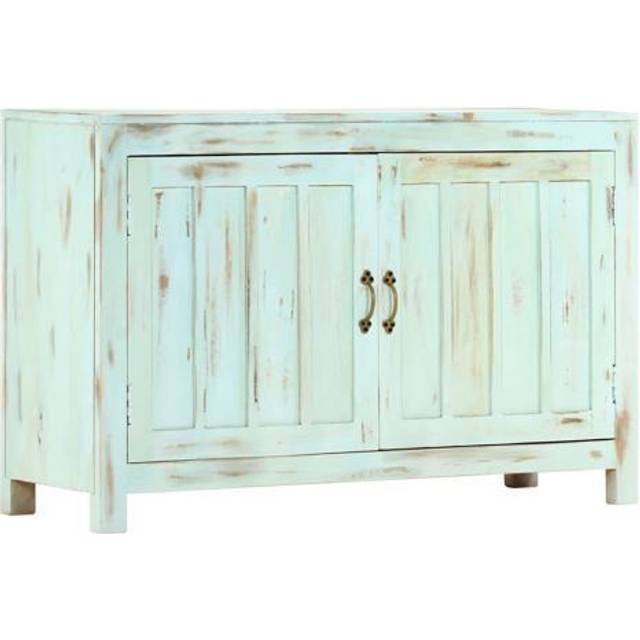 vidaXL Sideboard Light Blue 110x35x70 cm Solid Mango Wood - Green