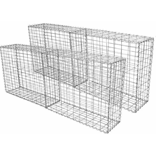 Monstershop Gabion Baskets 100 X 80 X 30Cm / 4 Pack In Silver - One Size