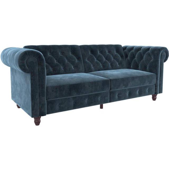 Dorel Felix Chesterfield Sofa Bed Velvet Grey, Grey