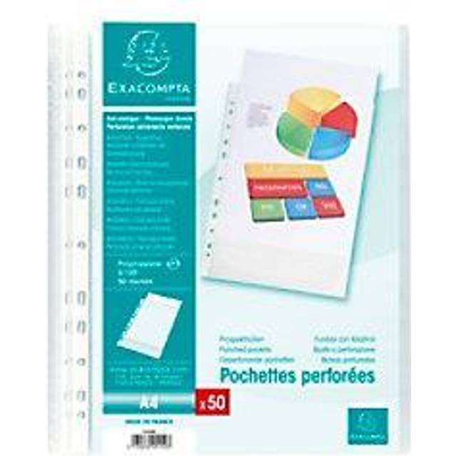 Exacompta Punched Pockets A4 Orange Peel Transparent 0,05mm PP Top 5150E Pack of 50