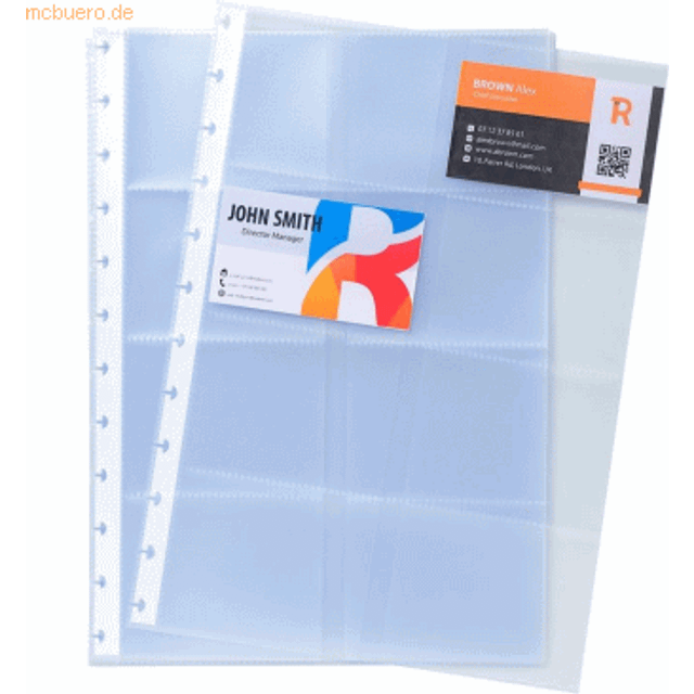 Exacompta Business Card Holder Refill Pockets for 75251E 10 packs of 10, none