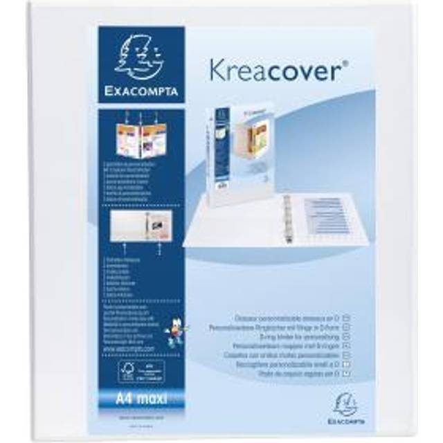 Exacompta Presentation Ring Binder Polypropylene A4 4 Ring 40 MM Spine - White (51843WODSE)