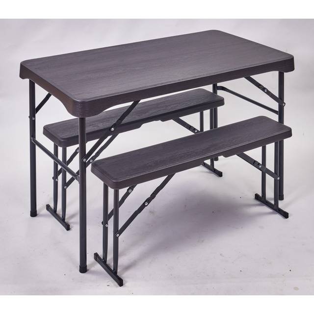 Richmond Folding Picnic Bench Set, Brown - One Size