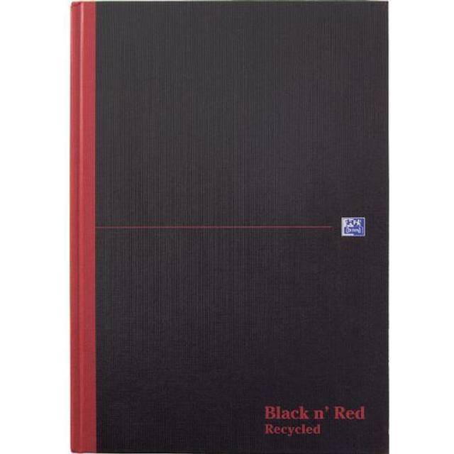 OXFORD Notebook Black n' Red A4 Ruled Casebound Cardboard Hardback Black, Red 192 Pages