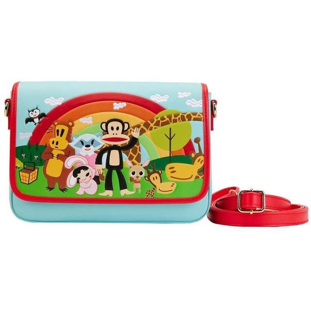 Loungefly Paul Frank Crossbody Bag Rainbow Group new Official Blue