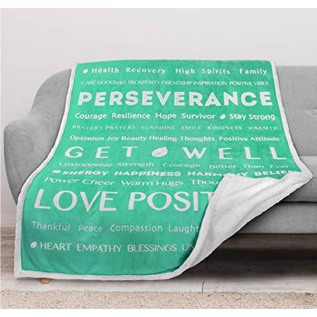 PAVILIA Get Well Soon Gift Women Men  Sympathy Blanket Inspirational Thoughtful Gift  Sherpa Fleece Healing Blanket Surgery Wellness Comfort  Hug Love