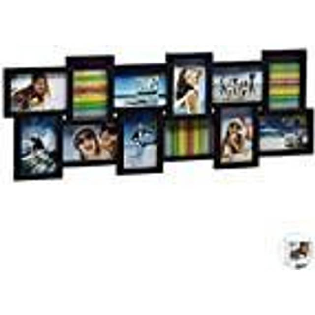 Relaxdays - Picture Frame Collage, Photo Gallery for 12 Pictures, xl Hanging Frame, Multi Photo, Black