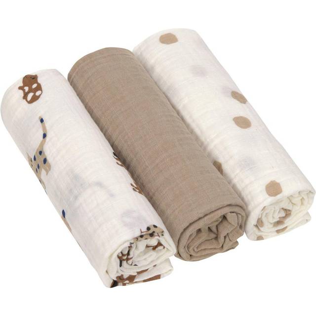 LÄSSIG babysvaddlefilt burpfilt swaddleduk muslinduk uppsättning av 3 bomullar 85 x 85 cm/Swaddle & Burp Filt L Little Mateys kungsblå
