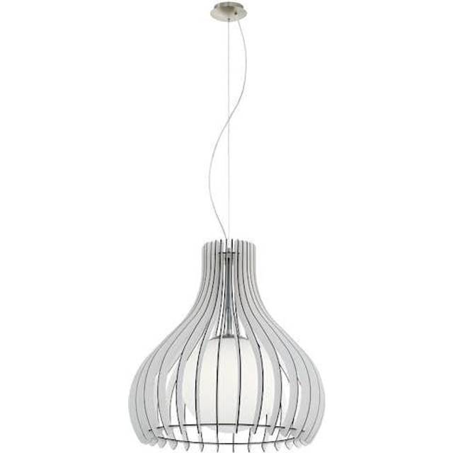 Tindori - 1 Light Ceiling Pendant Satin Nickel with Maple Wooden Shade, E27 - Eglo