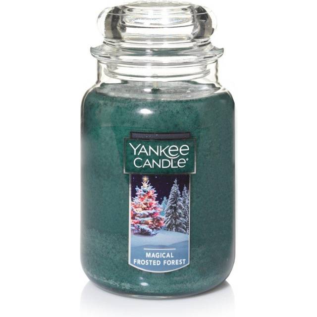 Yankee Candle Magical Frosted Forest Scented  Classic 22oz Large Jar Single Wick Candle  Over 110 Hours of Burn Time