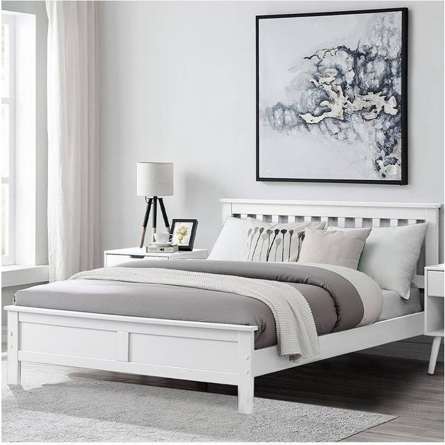 Azure Modern Solid Pine Grey Bed - Grey / Double / Bed Frame Only