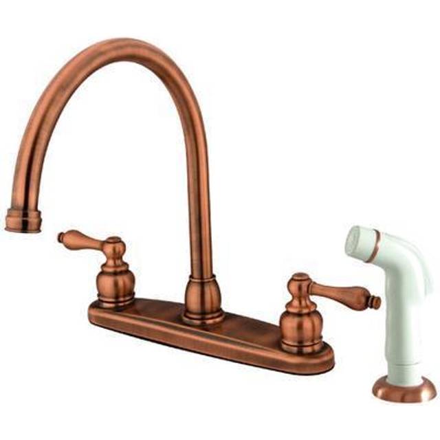 Kingston Brass KB726AL Vintage Centerset Kitchen Faucet  Antique Coppe