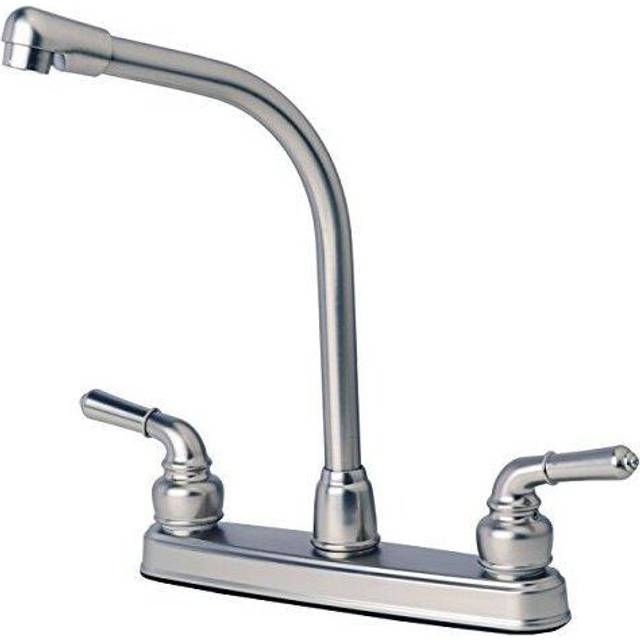 Laguna Brass 1200SS RVMotorhome Two Handle NonMetallic High Rise Swivel Kitchen Faucet Brushed Nickel Finish