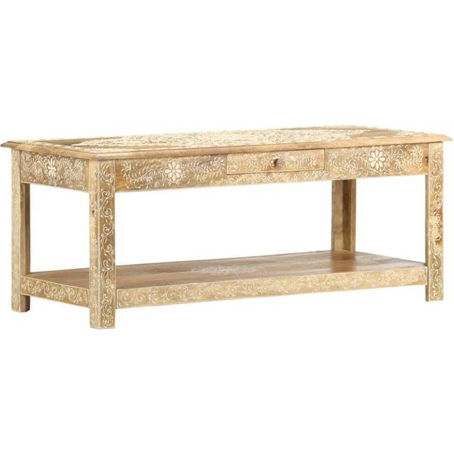 vidaXL Coffee Table 110x50x45 cm Hand Painted Solid Mango Wood - Brown