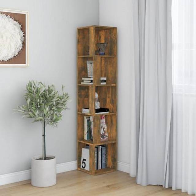 vidaXL Corner Cabinet Smoked Oak 33x33x164.5 cm Engineered Wood - Brown