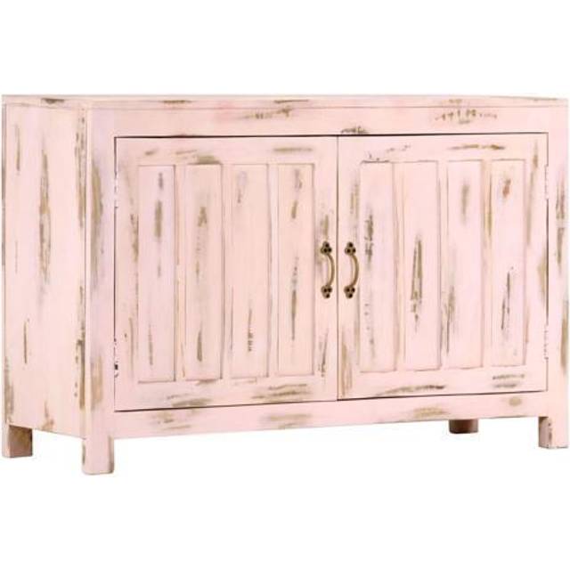 vidaXL Sideboard Light Pink 110x35x70 cm Solid Mango Wood