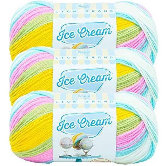 (3 Pack) Lion Brand Yarn Ice Cream Baby Yarn  Bunny Tracks