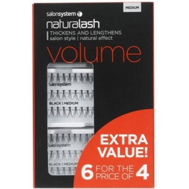 Salon System Individual Lashes Black Medium - 6 For 4 Extra Value Pack False Eyelashes