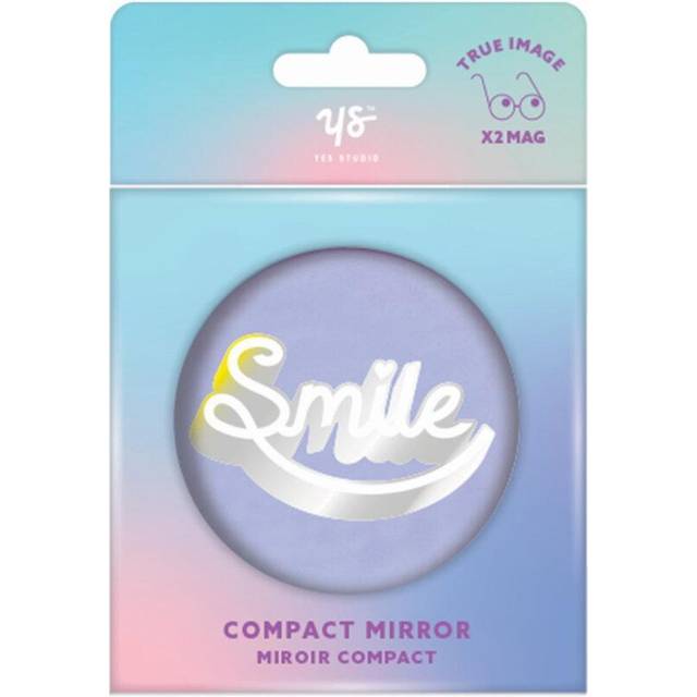 Yes Studio Purple Smile Travel Compact Mirror True Image x 2 Mag Flip Style
