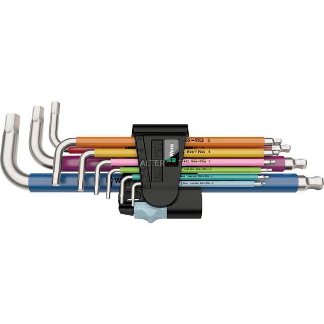 Wera 05022669001 3950 SPKL/9 Stainless Hex+ Key Set Multi Colour 1...