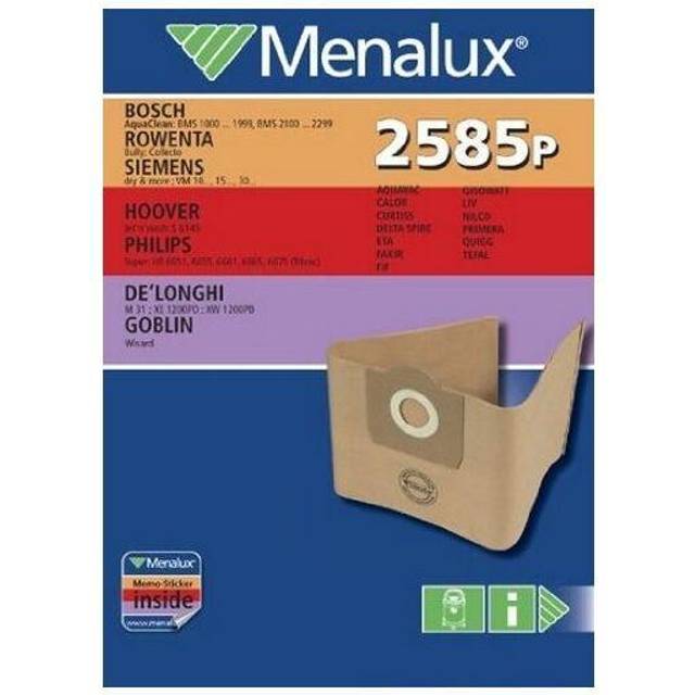 Menalux 2585 P 4x Vacuum Cleaner Bags for Siemens / Bosch / Fakir / Hoover / Philips / Rowenta