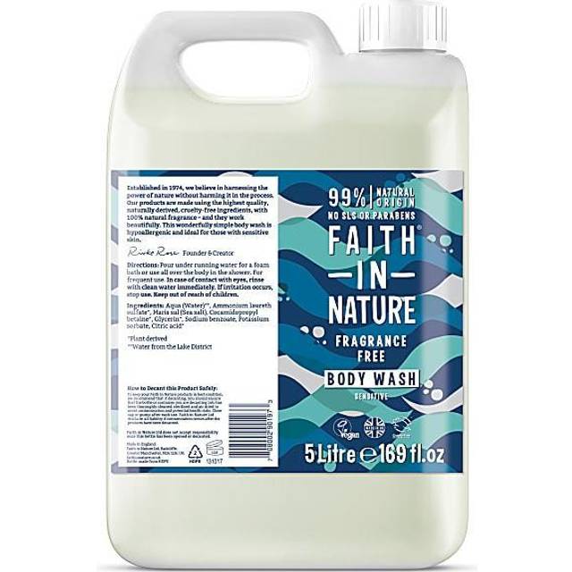 Faith in Nature Fragrance-Free Sensitive Body Wash Refill - 5 Litre