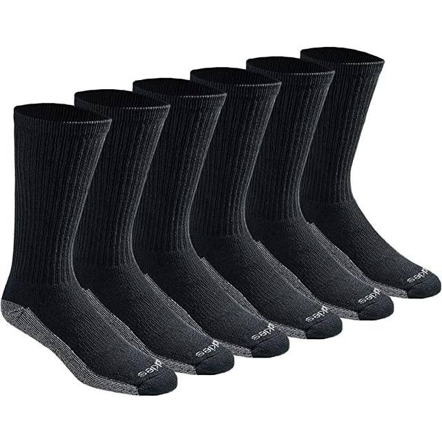Dickies Men's Dri-tech Moisture Control Crew Socks Multipack  Black (6