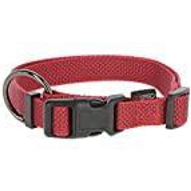 GOLEYGO dog leash Flat + collar, red, size M 1.4-2m, secure magnetic lock, incl. Adapter pin, dog leash for small and large dogs up to 60kg, maximum