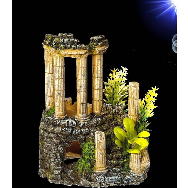 Nobby Antique Column with Plants Aquarium Ornaments, 11.2 x 10 x 14 cm