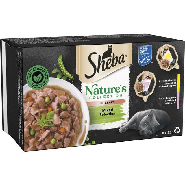 Sheba Natures Collection Wet Cat Food Trays Mixed in Gravy 8 Pack