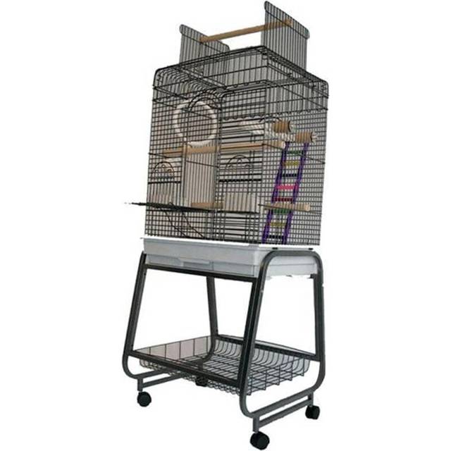 Strong Parrot Cage Villa Large Metal Bird Aviary Aurelia Silverstone Grey 93025