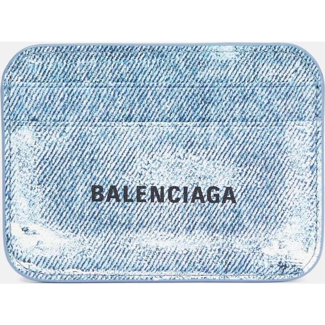 Balenciaga Printed leather card holder - blue (One Size)