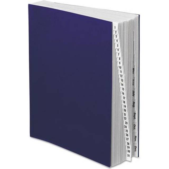 Pendaflex DDF5OX Expanding Desk File, 1-31/Jan-Dec, Letter, Acrylic-Coated Pressboard, Dark Blue (DDF5-OX)