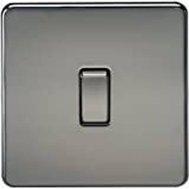 Knightsbridge Screwless 10AX 1G 2-Way Switch - Black Nickel - SF2000BN