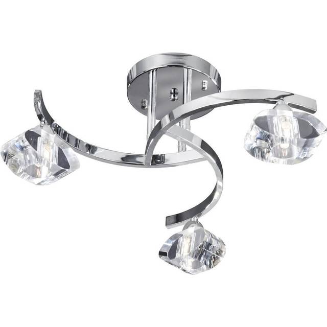 Searchlight 8083-3CC Sculptured Ice Ii 3 Light Chrome Curve Semi Flush