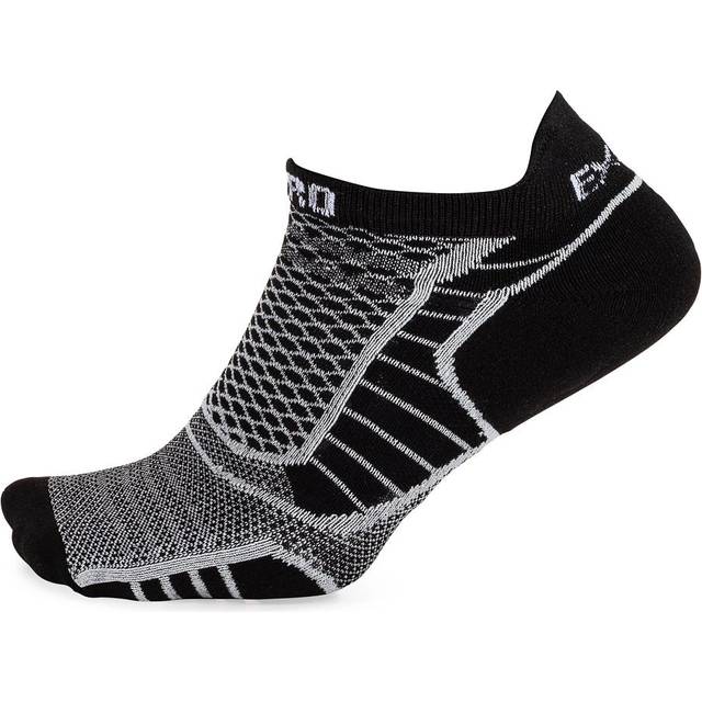 (L) Thorlo Experia Prolite Ultra-Light No-Show Running Socks, Black/White