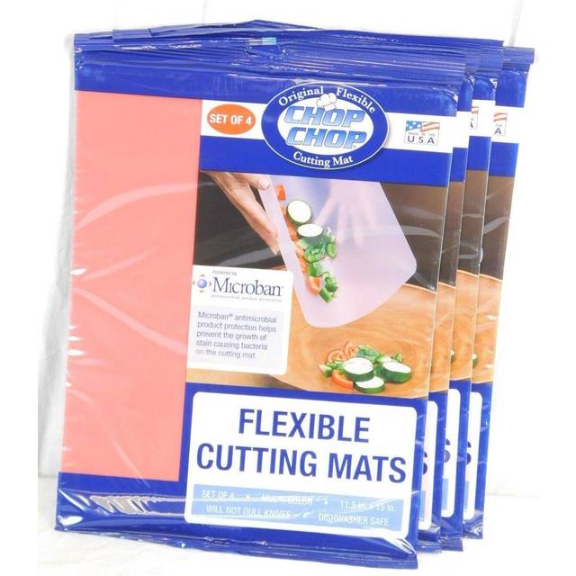 Cut N' Funnel Multi-Color Flexible Plastic Cutting Board Mats 4 Pack Made in the USA Colored Coded  BPA Free  11.5  x 15