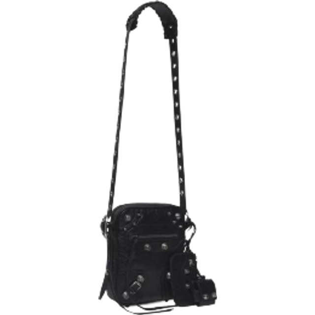 Balenciaga Men's Le Cagole Leather Crossbody Bag in Black | Size UNI | 719065210KR1000 (UNI)