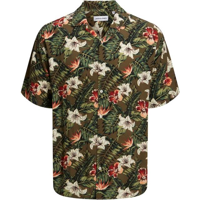 Jack & Jones - Skjorta jjeJeff Resort Floral Shirt SS - Grön