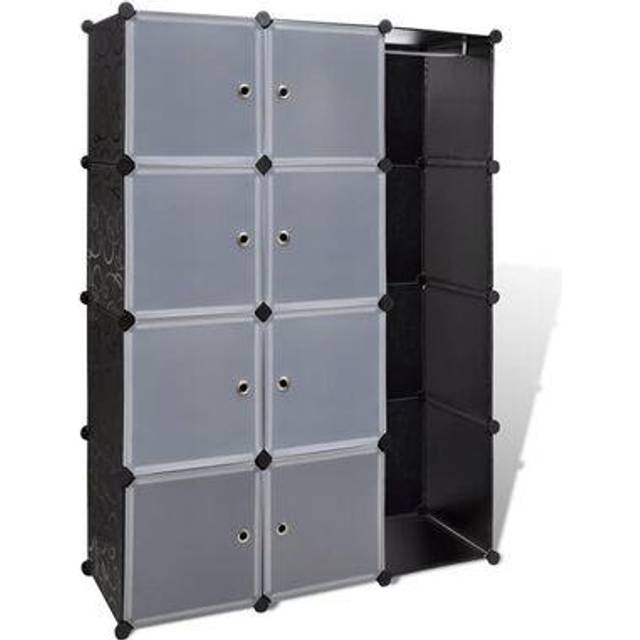 vidaXL Modulär garderob 9 fack 109x36,5x143 cm vit