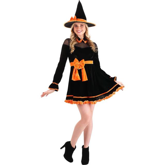 Crafty Witch Women&#39;s Costume Dress | Adult Witch Costumes - Black&#47;Orange (M)