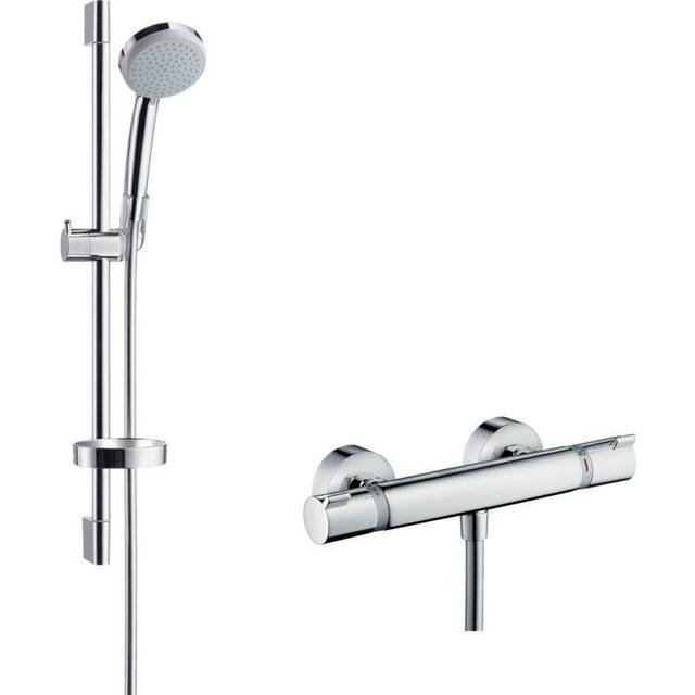 Hansgrohe Ecostat Comfort Chrome Thermostatic Bar Shower Valve &amp; R